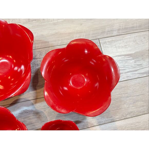 Zak! Designs Red Rose Nesting Bowls 4pc Set - Picture 4 of 11